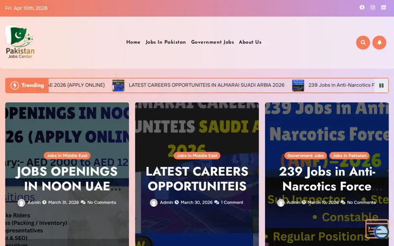 Screenshot of Pakistan Jobs Center