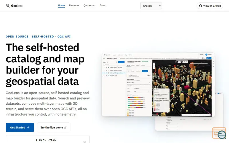 Screenshot of GeoLens