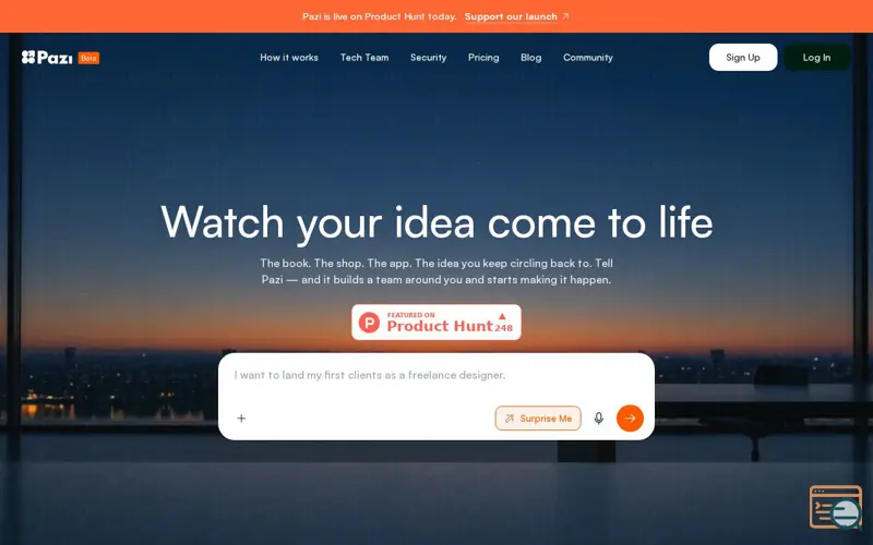 Screenshot of Pazi