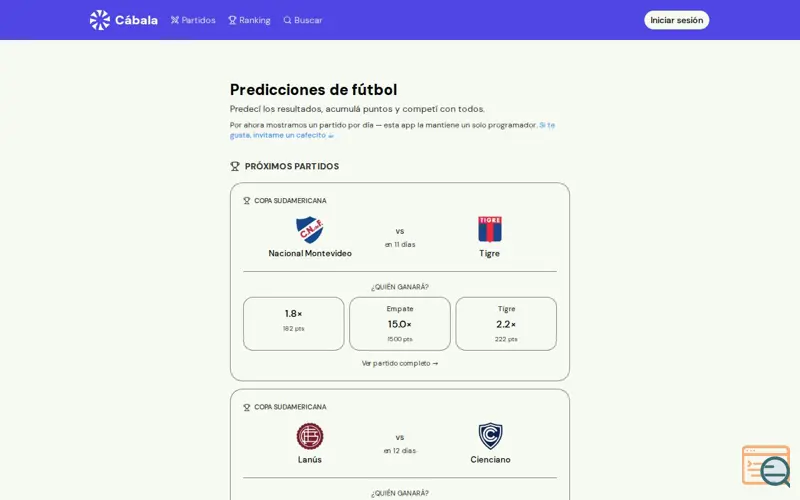 Screenshot of Cábala