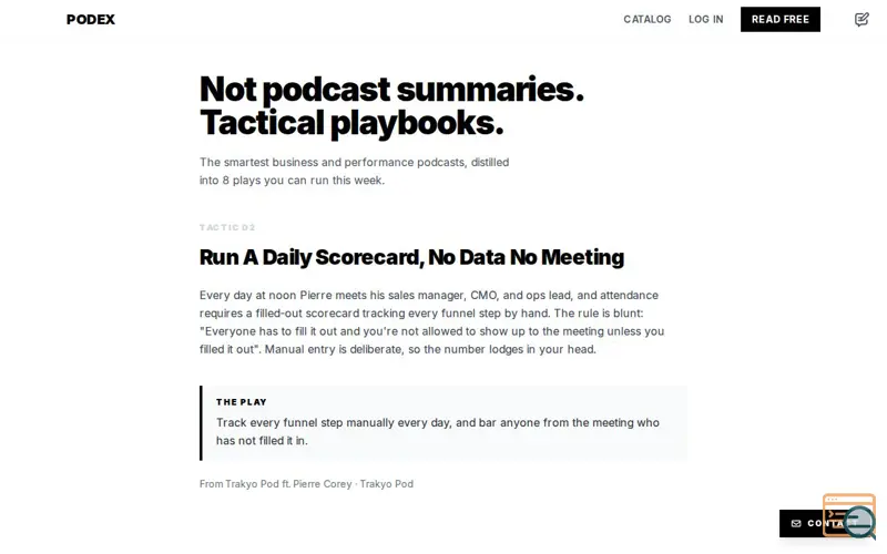 Screenshot of Podex