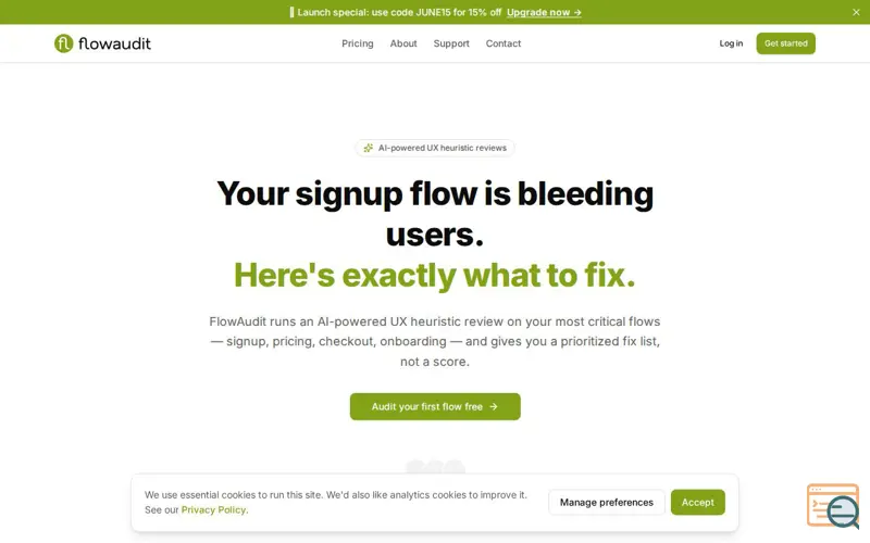 Screenshot of FlowAudit