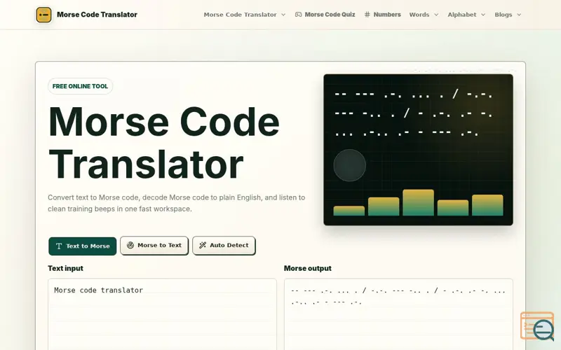 Screenshot of Morse Code Translator