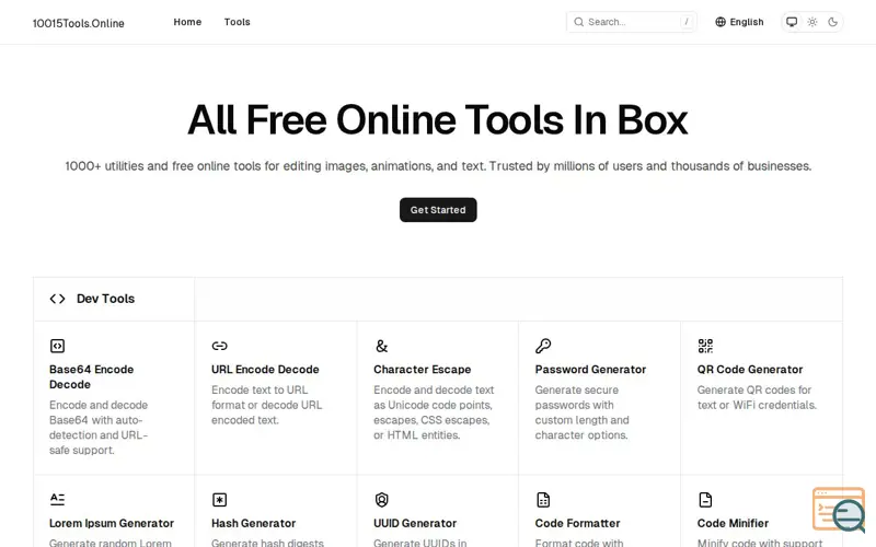 Screenshot of 10015Tools.Online