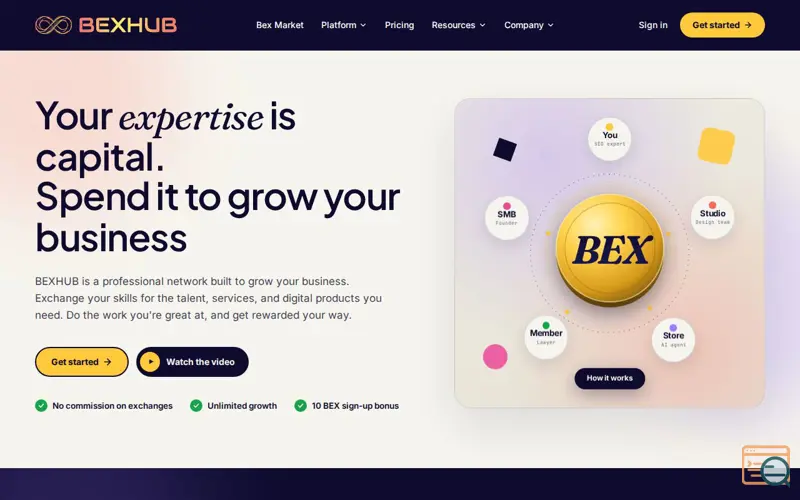Screenshot of BEXHUB, a launch using PDF.js