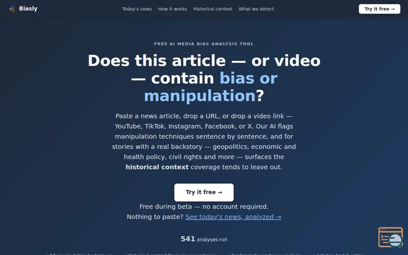 Screenshot of Biasly.ai