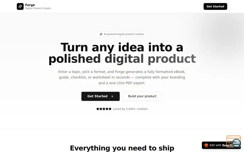Screenshot of Turn idea into polished digital product