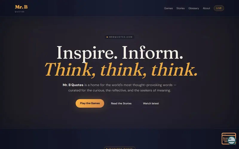 Screenshot of Mr. B Quotes