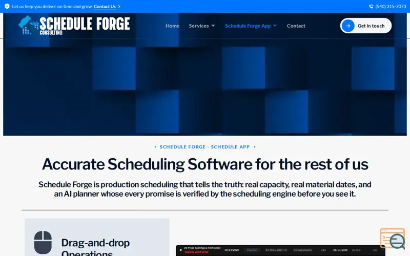 Screenshot of Schedule Forge