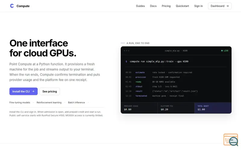 Screenshot of Compute
