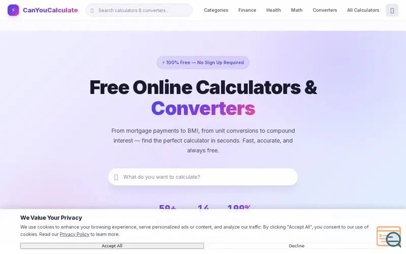 Screenshot of CanYouCalculate