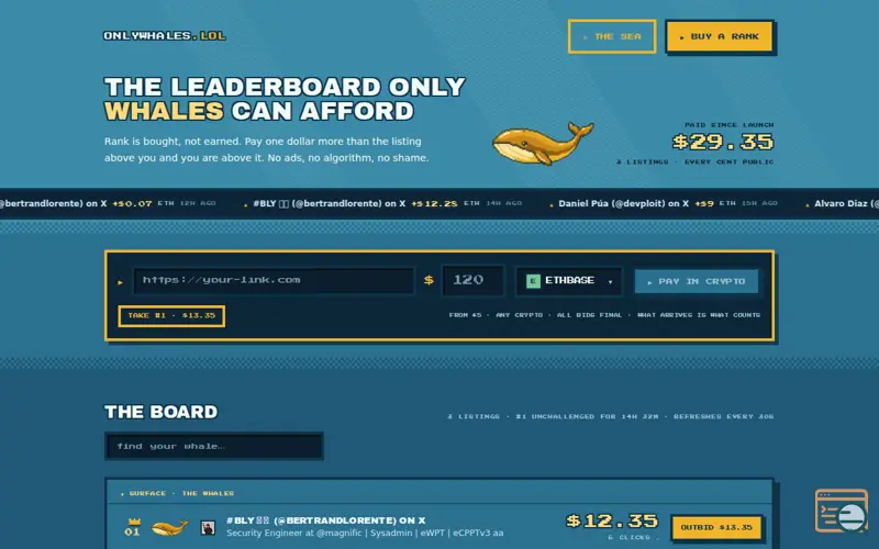 Screenshot of onlywhales.lol