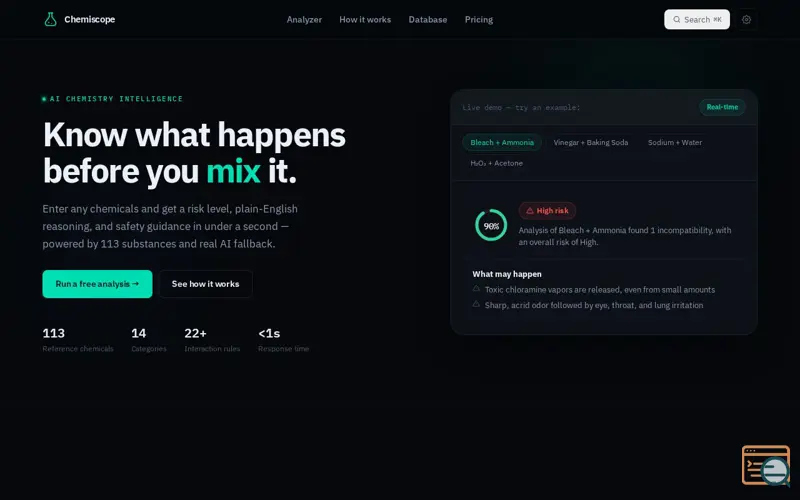 Screenshot of Chemiscope
