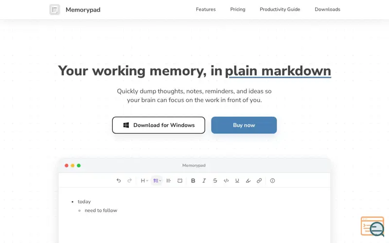 Screenshot of Memorypad