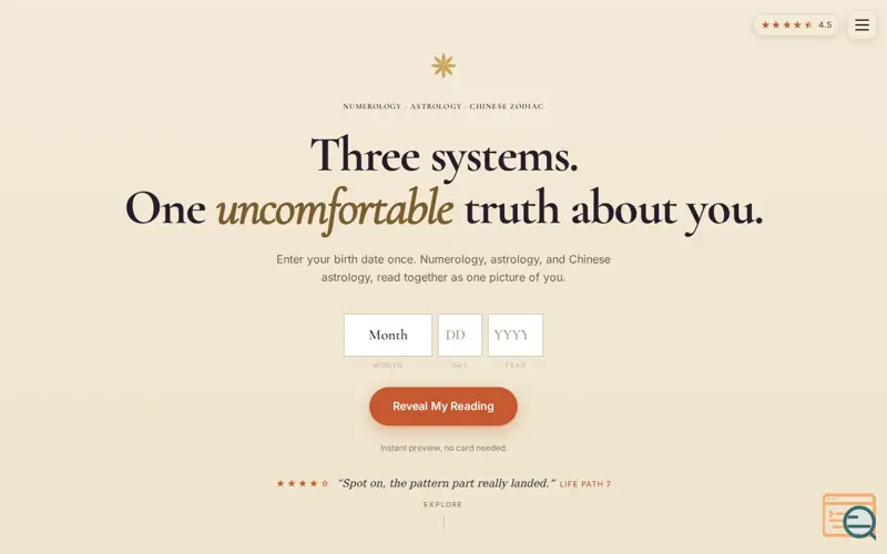 Screenshot of Your Path Reading