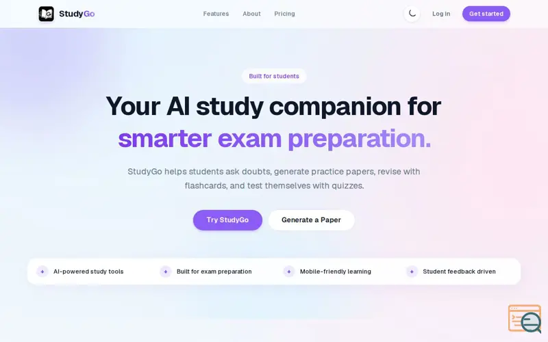 Screenshot of StudyGo