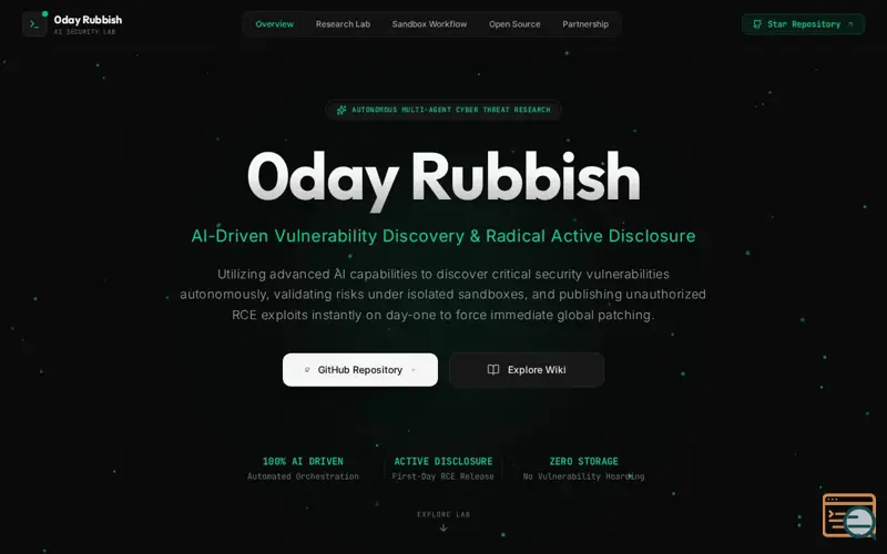 Screenshot of 0day Rubbish