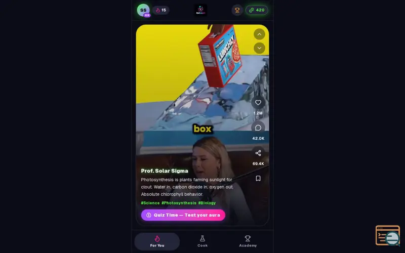 Screenshot of RotLearn — Cook Your Brain