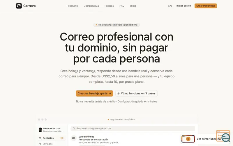 Screenshot of Correvo