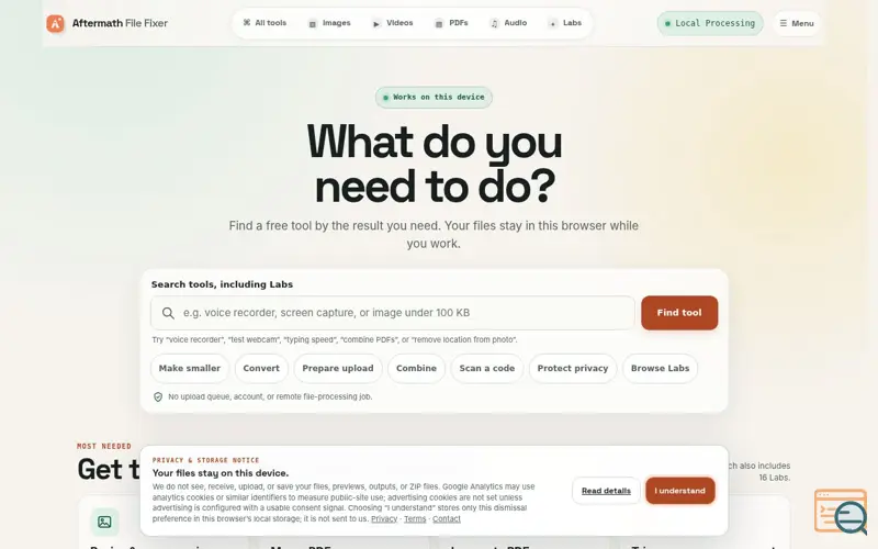 Screenshot of Aftermath File Fixer