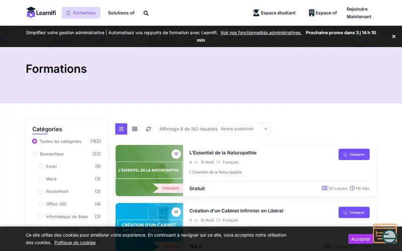 Screenshot of Learnifi