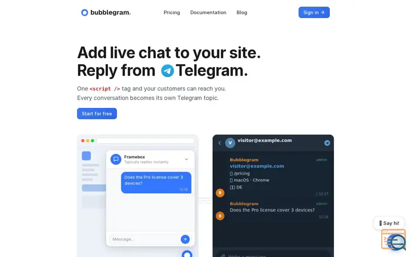 Screenshot of Bubblegram