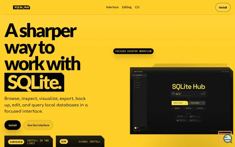 Screenshot of SQLite Hub