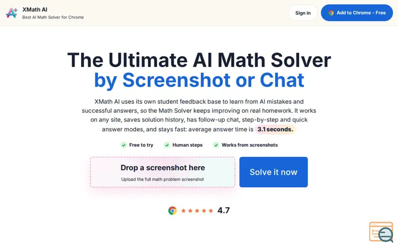 Screenshot of XMath AI — Math Solver with Trust