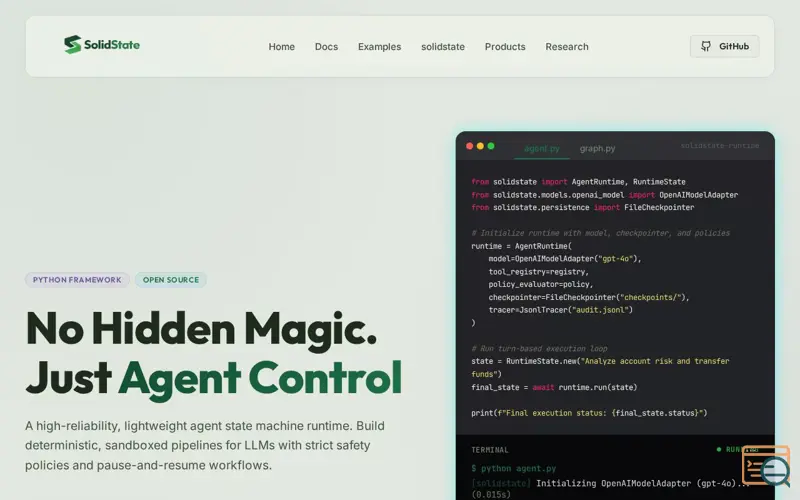 Screenshot of SolidState HQ