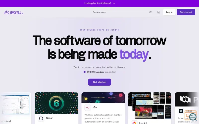 Screenshot of Zenith Hosting
