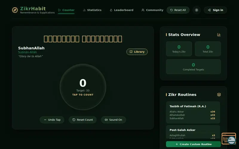 Screenshot of ZikrHabit