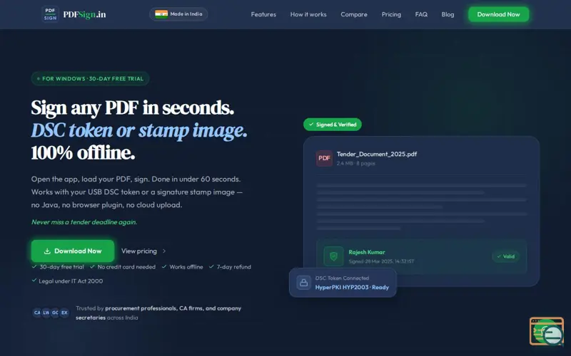 Screenshot of PDFSign
