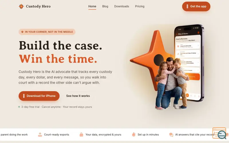 Screenshot of Custody Hero