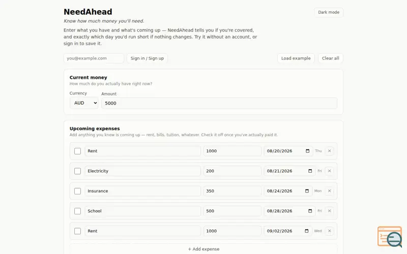 Screenshot of NeedAhead