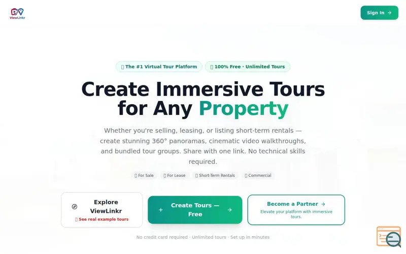 Screenshot of ViewLinkr