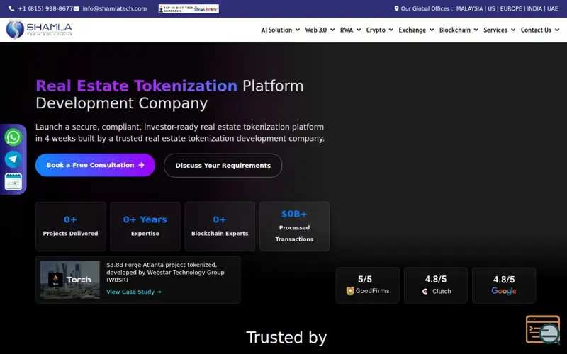 Screenshot of Tokenize Real Estate in Weeks, Not Years, a launch using HandL UTM Tracker