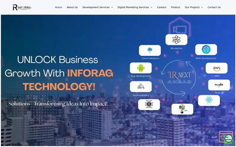 Screenshot of inforag technology, a launch using Astra