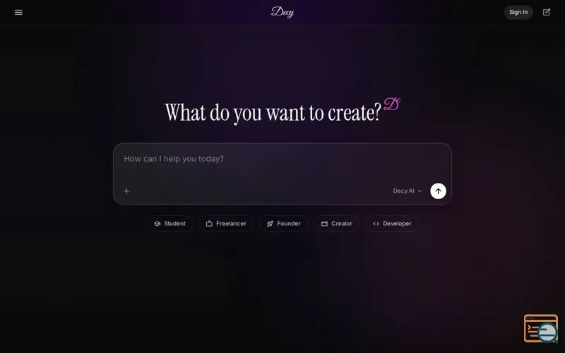 Screenshot of DecyAI