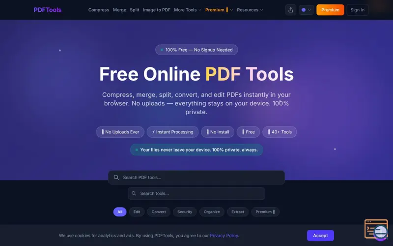 Screenshot of PDFTools