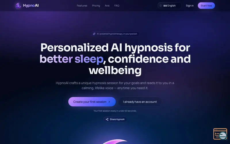 Screenshot of HypnoAI