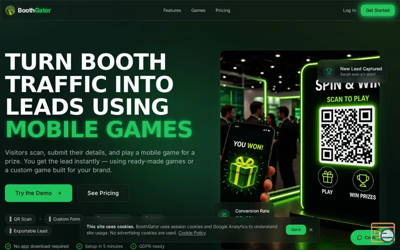 Screenshot of BoothGator