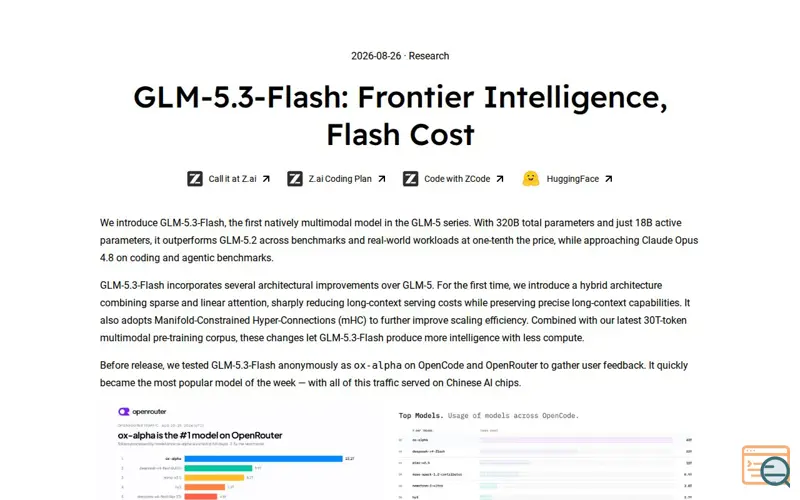 Screenshot of GLM-5.3-Flash