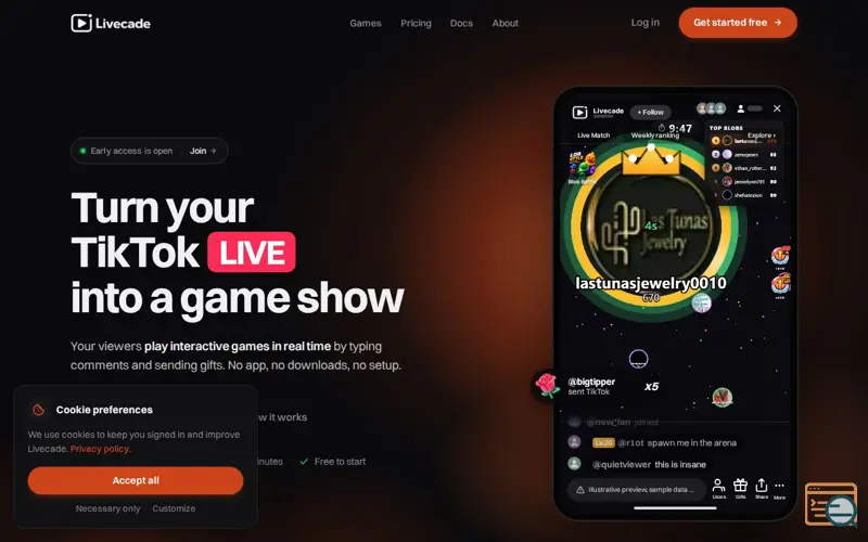 Screenshot of Livecade