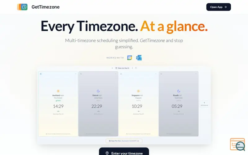 Screenshot of GetTimezone 
