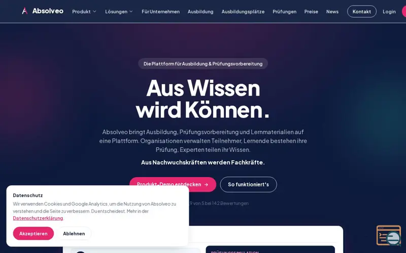 Screenshot of Absolveo