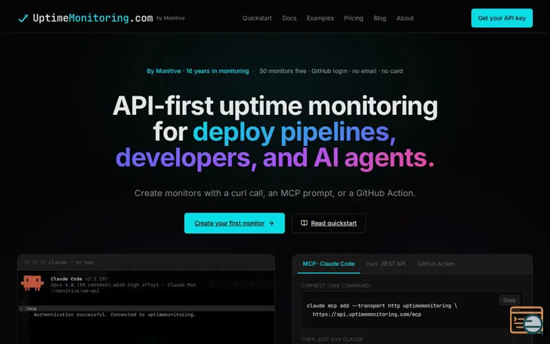 Screenshot of Uptimemonitoring