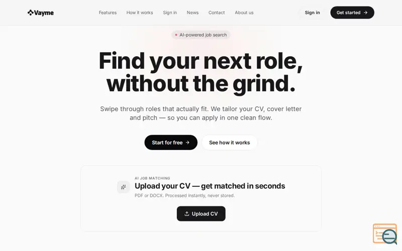 Screenshot of Vayme