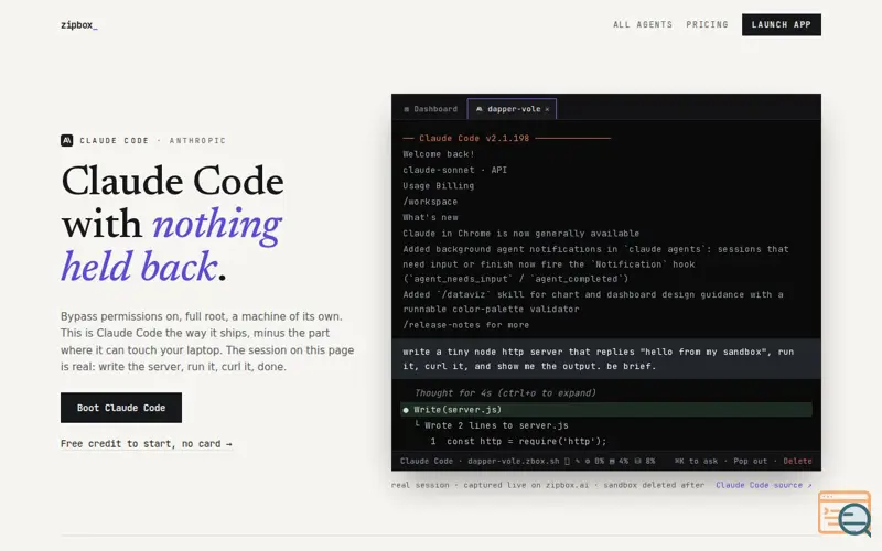 Screenshot of Zipbox