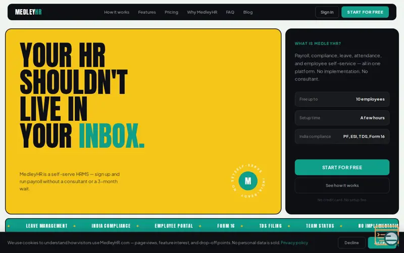 Screenshot of MedleyHR
