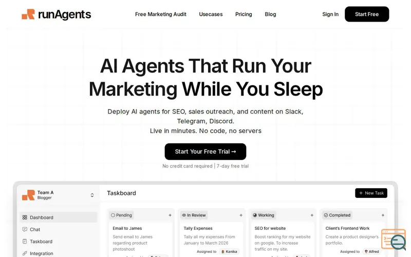 Screenshot of Runagents.co